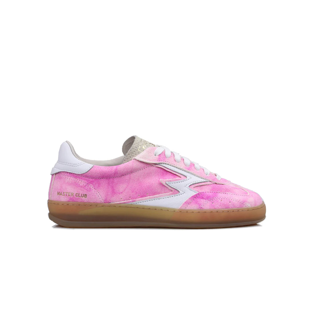 SNEAKER CLUB ROSA DETTAGLI PELLE BIANCA