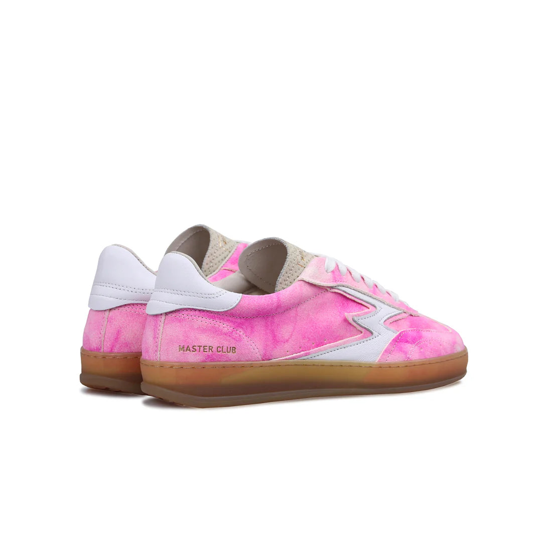 SNEAKER CLUB ROSA DETTAGLI PELLE BIANCA